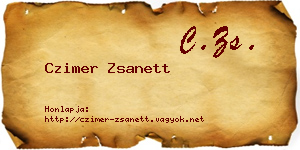 Czimer Zsanett névjegykártya